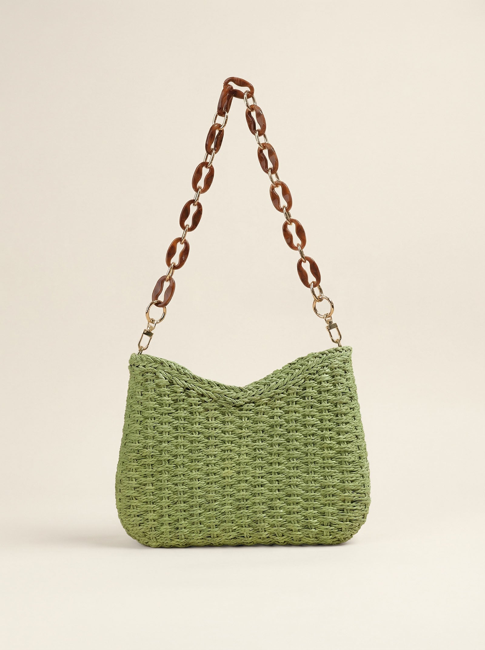 Colorful Woven Straw Shoulder Bag by LINTICO for women