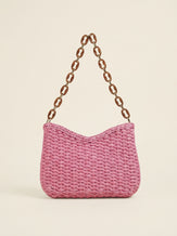 Colorful Woven Straw Shoulder Bag by LINTICO for women