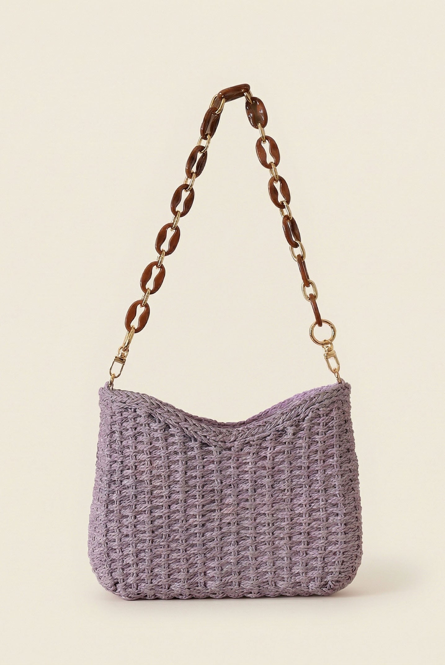 Colorful Woven Straw Shoulder Bag by LINTICO for women