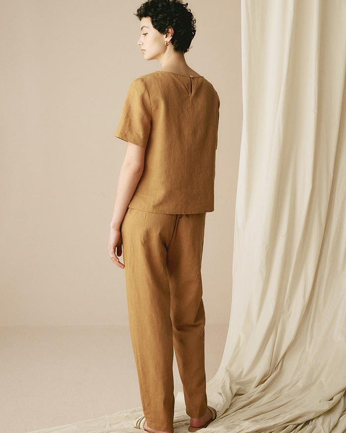 100% Linen Two-Piece Casual Tracksuit - SETS-Linen Sets
