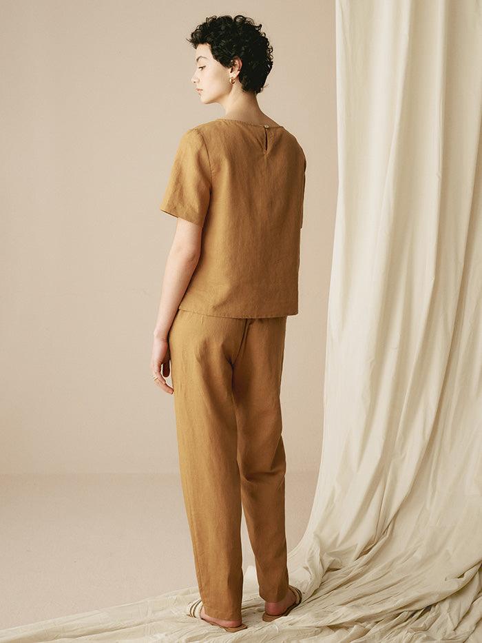 100% Linen Two-Piece Casual Tracksuit - SETS-Linen Sets