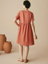 Minirobe Sun’Chaser 100% lin à col V - ROBES-Robes mini en lin