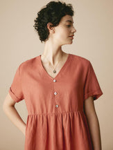 Minirobe Sun’Chaser 100% lin à col V - ROBES-Robes mini en lin