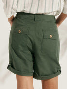 Linen Button-Fly Quarter Shorts LUCY - BOTTOMS-Linen