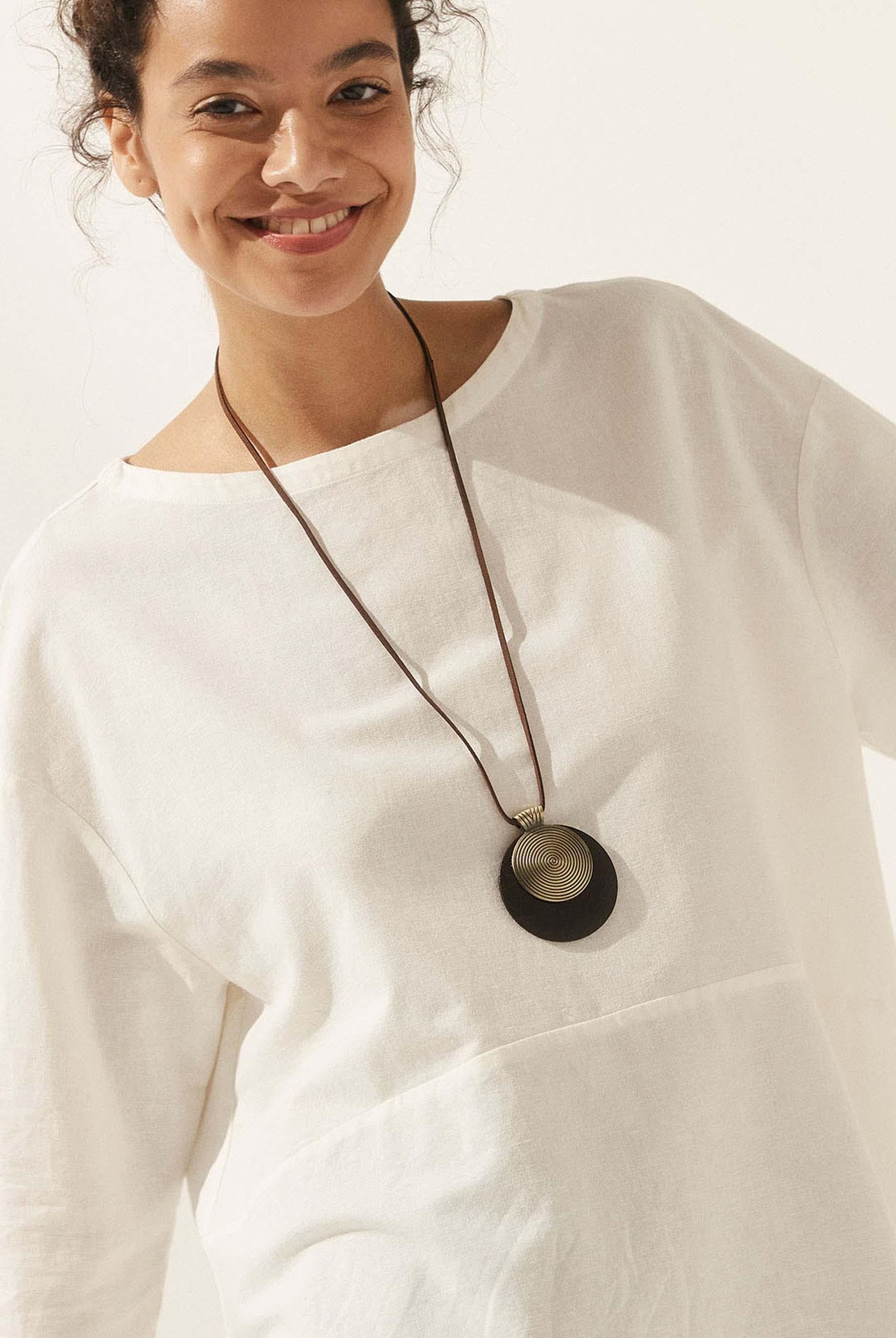Vintage Wooden Rings Long Necklace - ACCESSORIES-Jewelry
