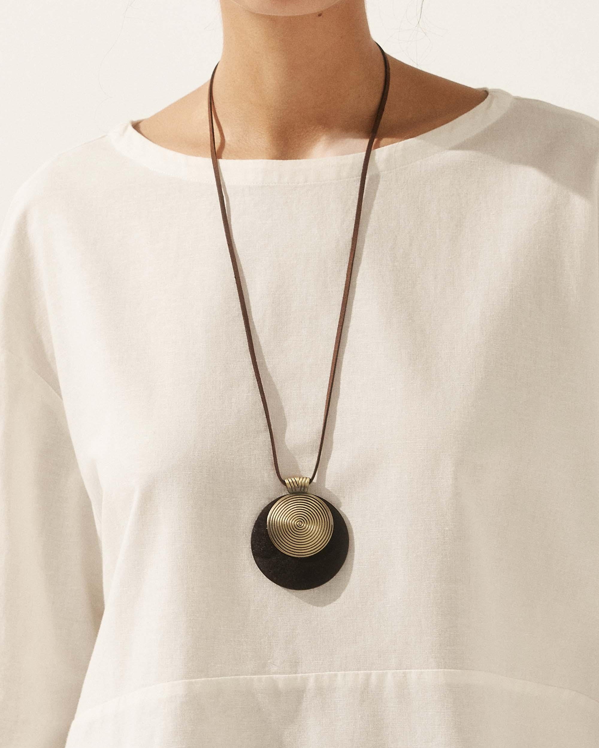 Vintage Wooden Rings Long Necklace - ACCESSORIES-Jewelry