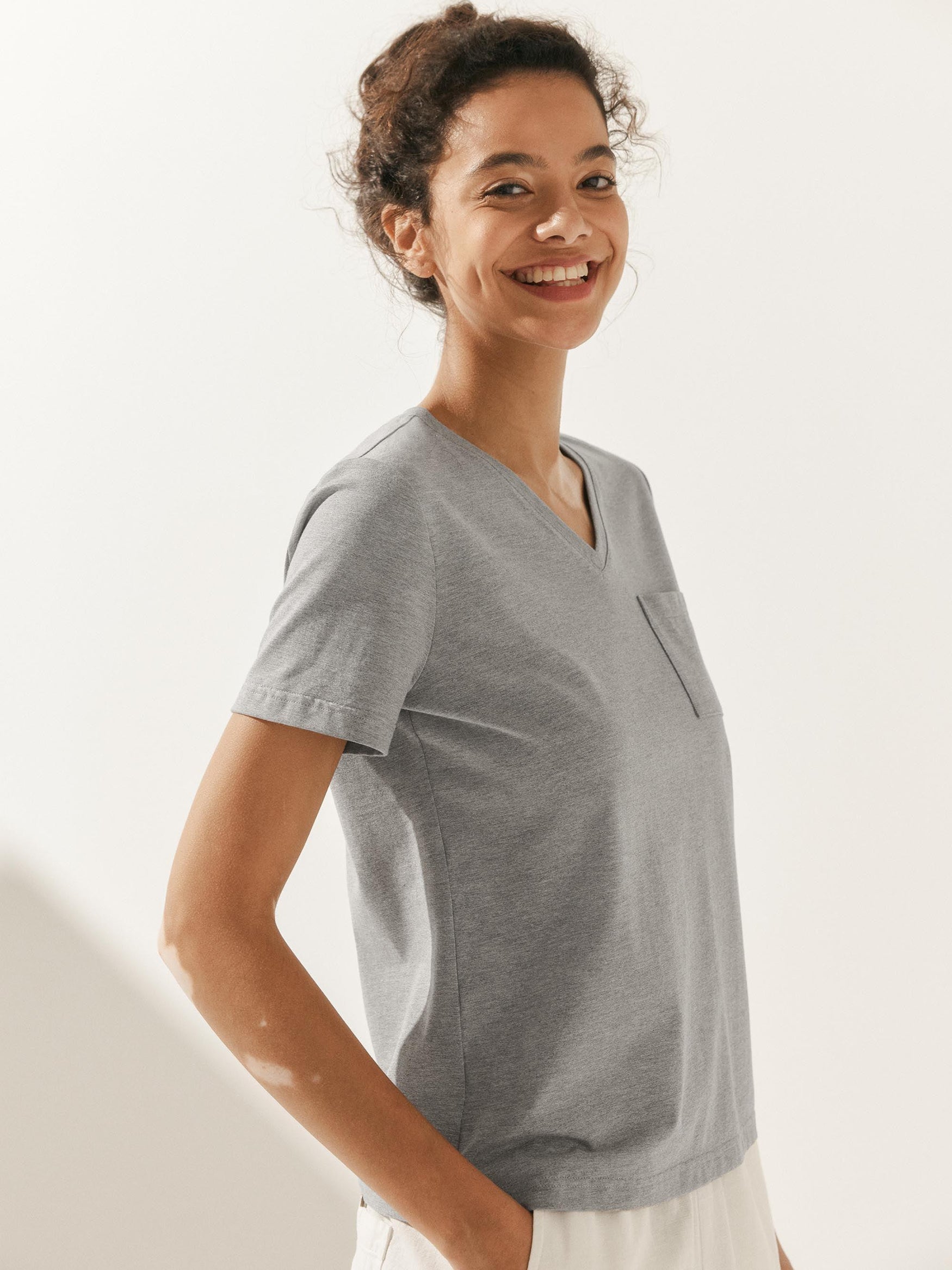 Stretch-Knit Bamboo Classic Basic Tee BELLE - TOPS-Bamboo Tees