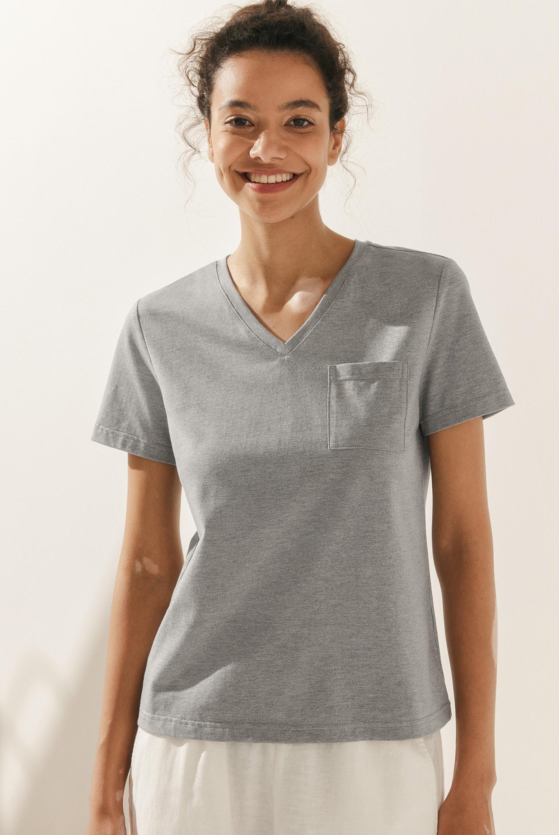 Stretch-Knit Bamboo Classic Basic Tee BELLE - TOPS-Bamboo Tees