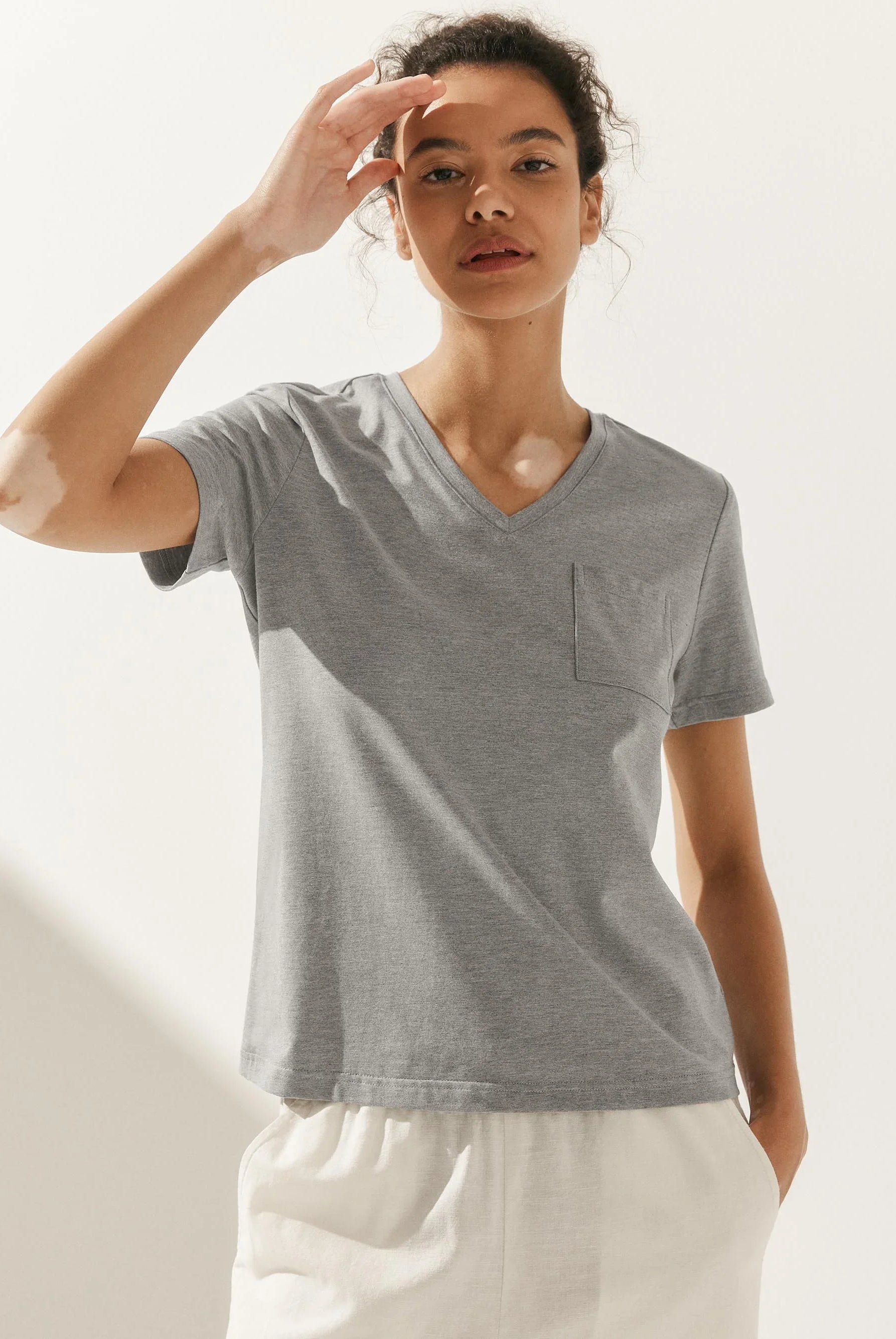 Stretch-Knit Bamboo Classic Basic Tee BELLE - TOPS-Bamboo Tees