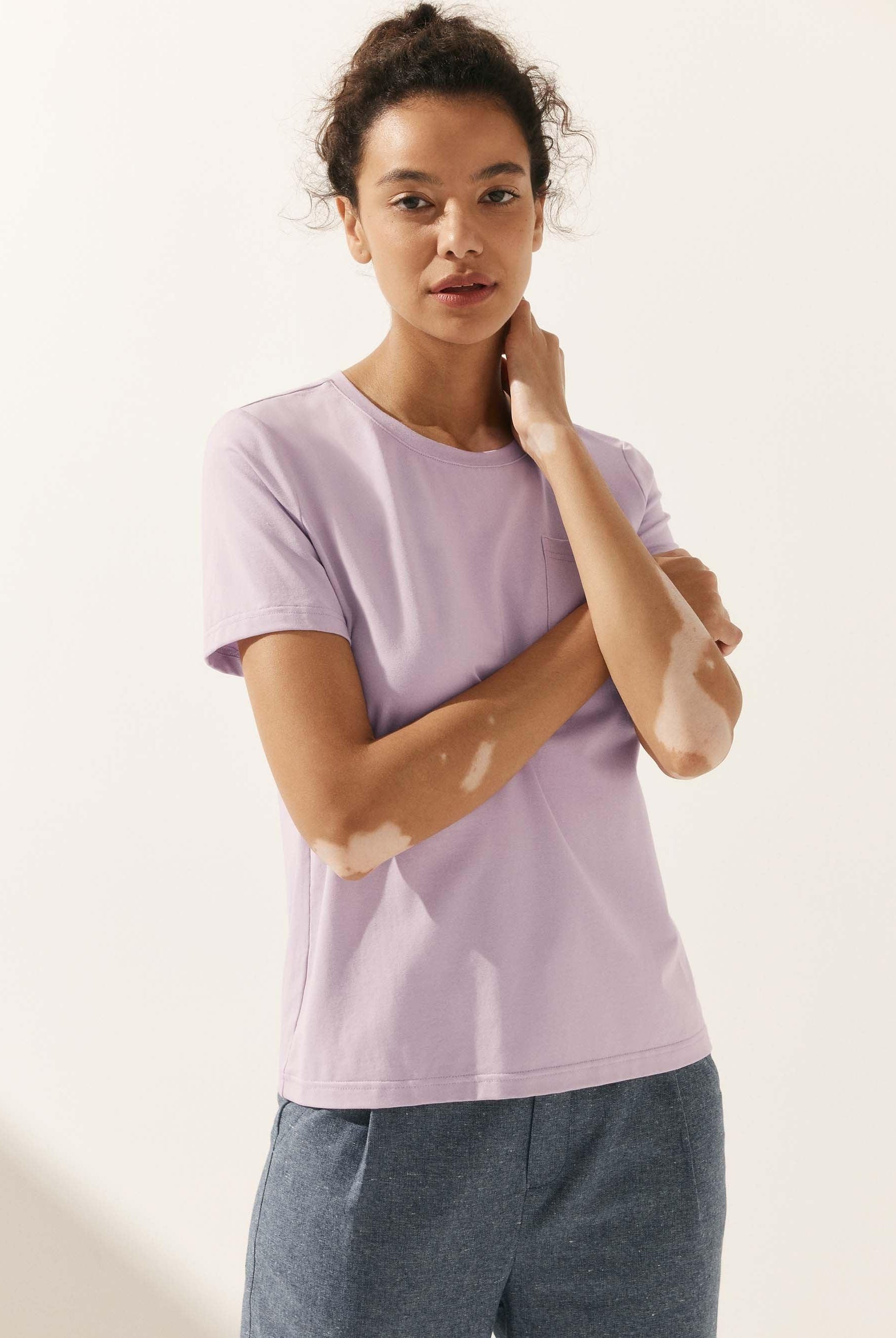 Stretch-Knit Bamboo Classic Basic Tee BELLE - TOPS-Bamboo Tees