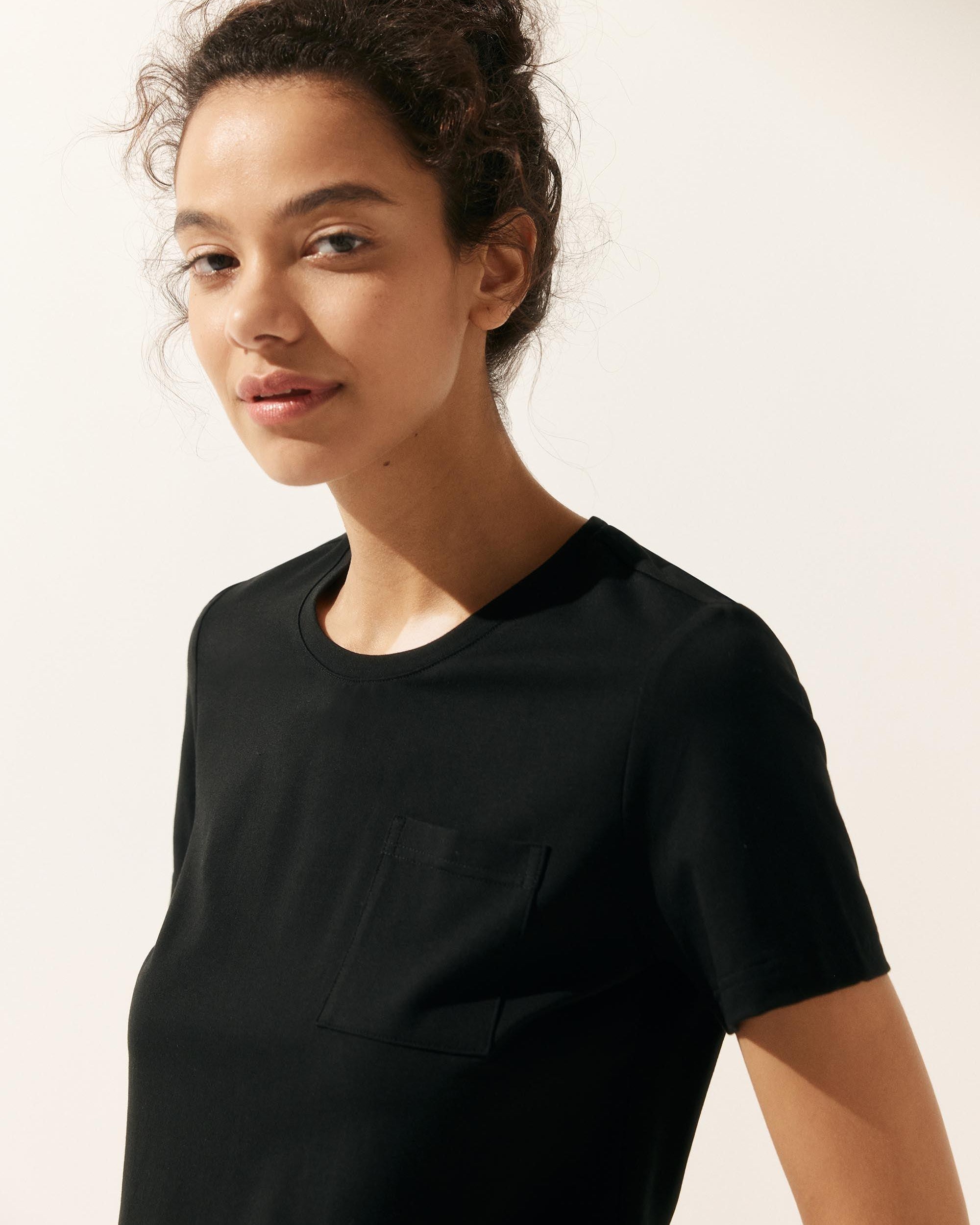 Stretch-Knit Bamboo Classic Basic Tee BELLE - TOPS-Bamboo Tees