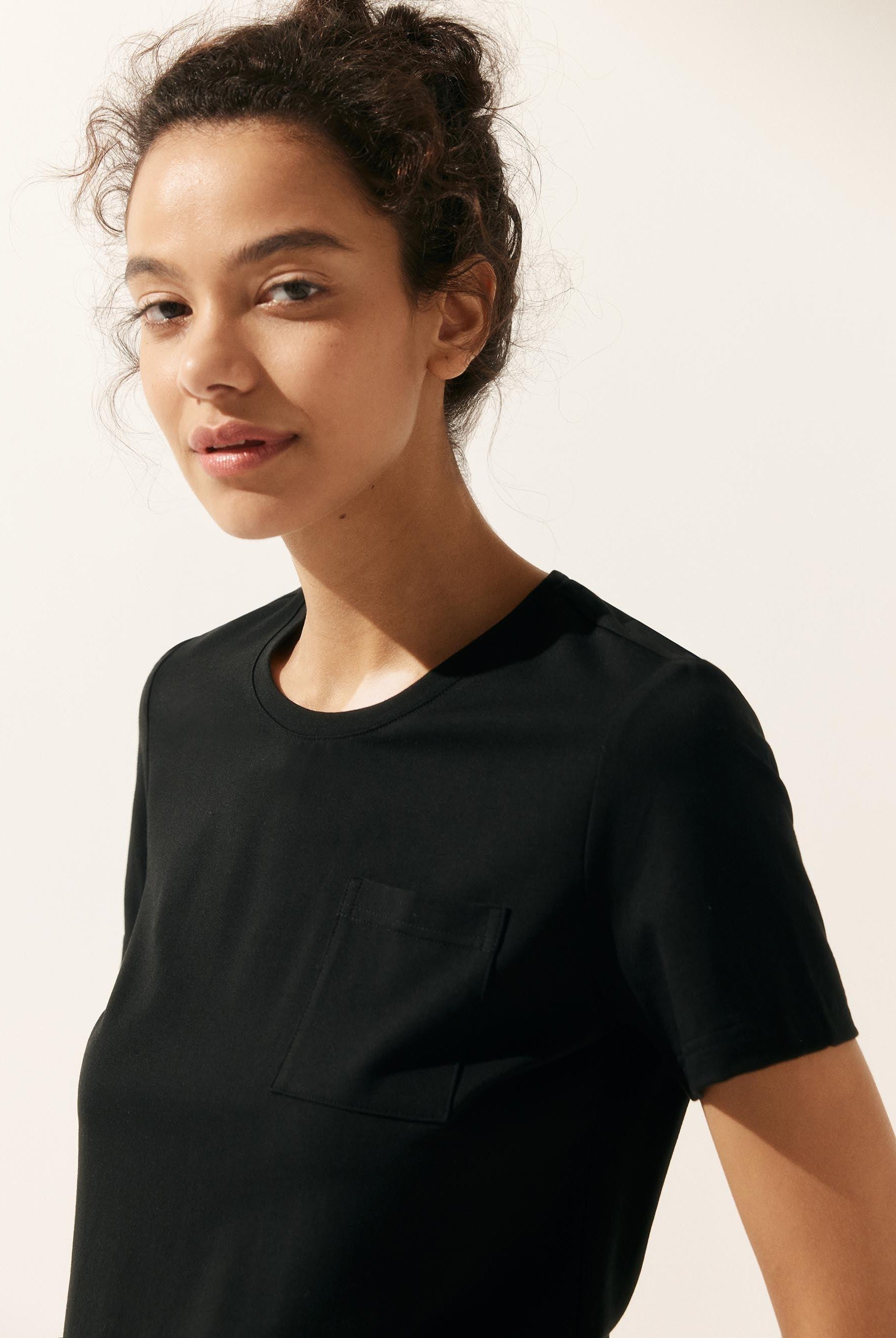 Stretch-Knit Bamboo Classic Basic Tee BELLE - TOPS-Bamboo Tees