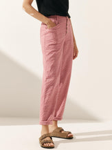 Linen Simple Button Fly Trousers HEIDI - BOTTOMS-Linen Pants