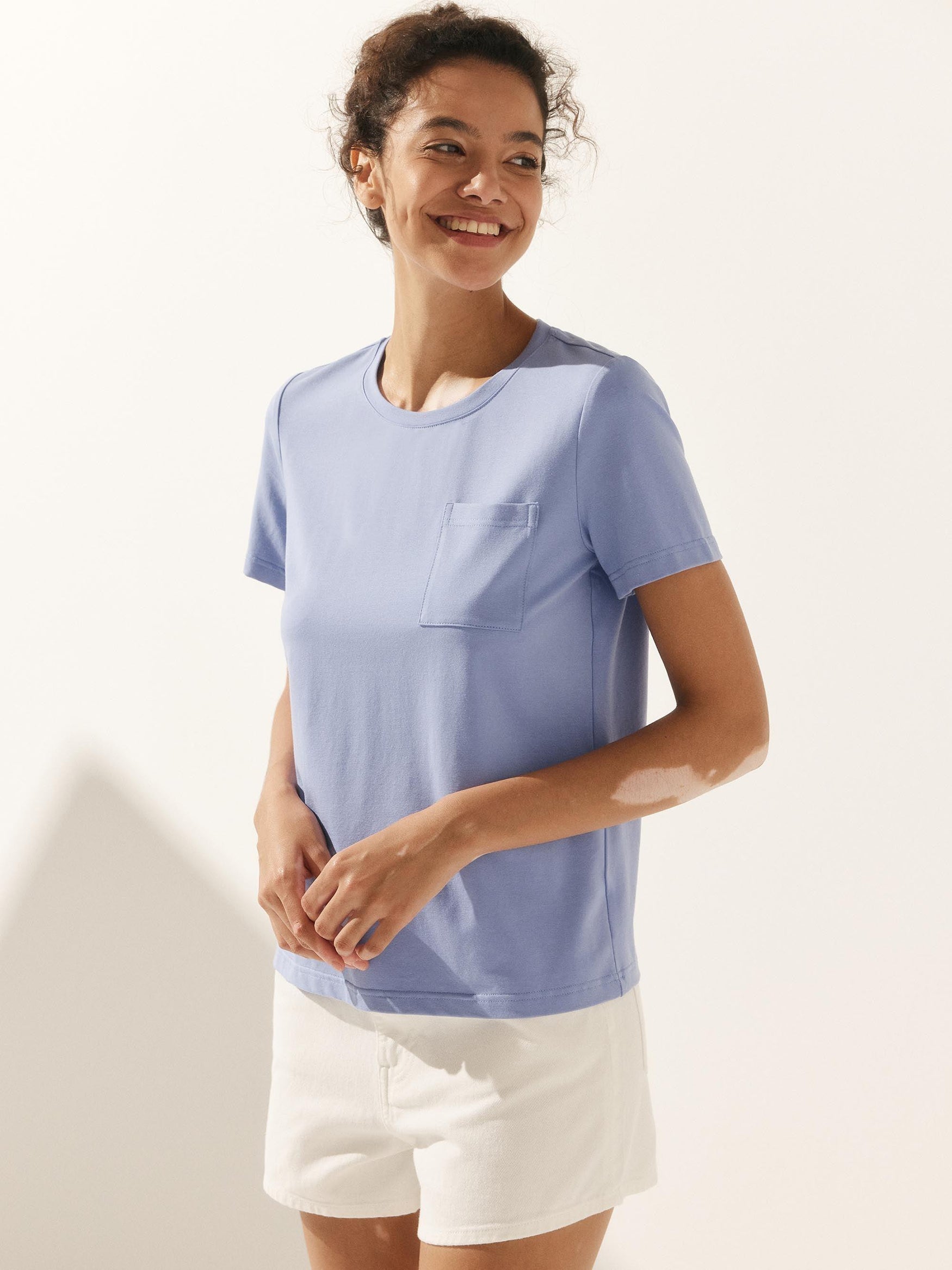 Stretch-Knit Bamboo Classic Basic Tee BELLE - TOPS-Bamboo Tees