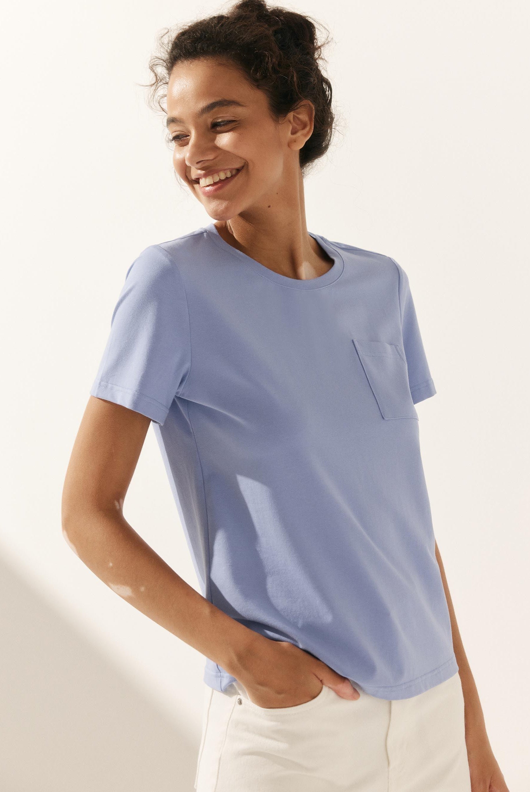 Stretch-Knit Bamboo Classic Basic Tee BELLE - TOPS-Bamboo Tees