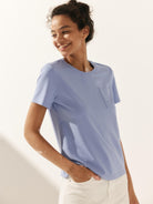 Stretch-Knit Bamboo Classic Basic Tee BELLE - TOPS-Bamboo Tees