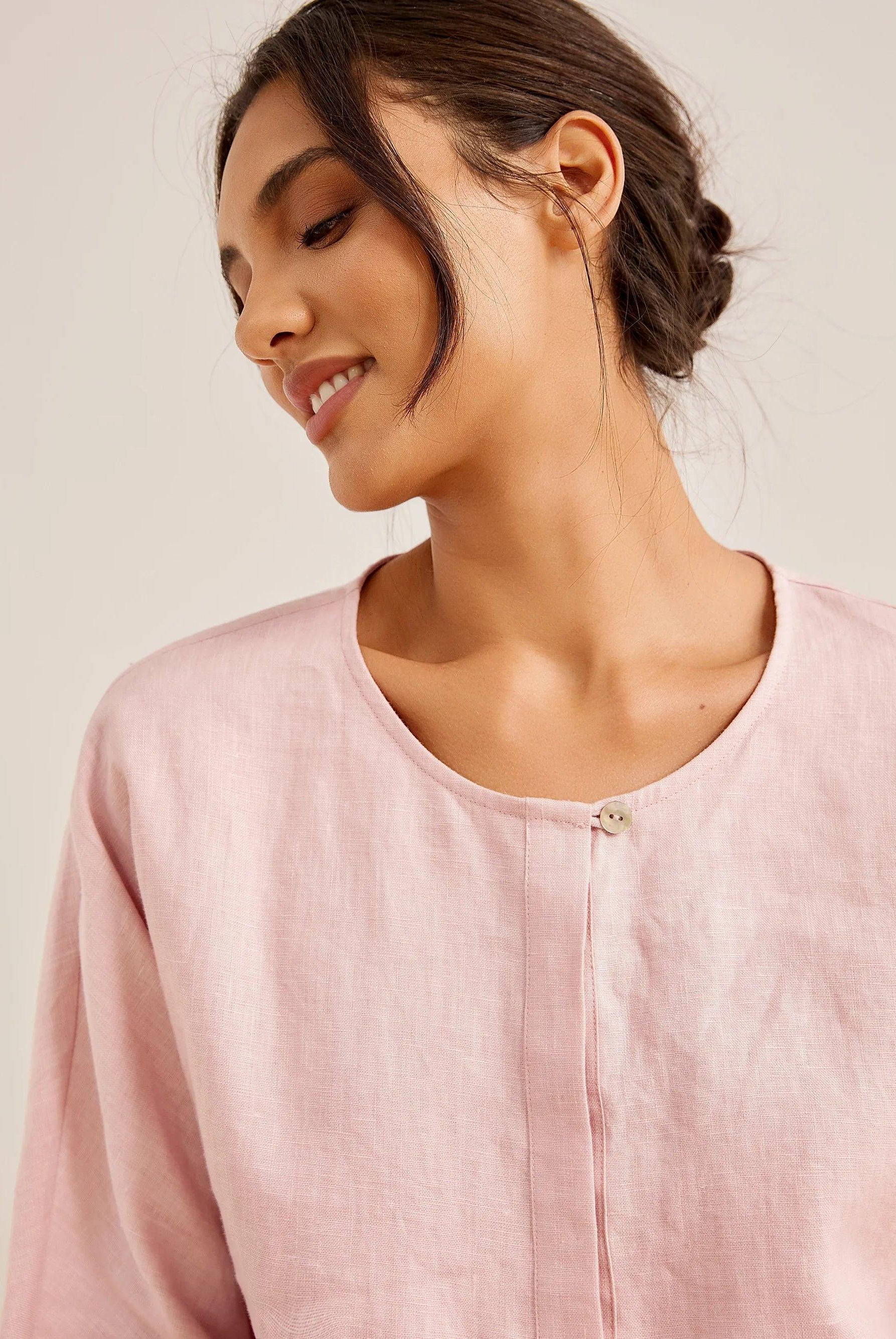 SITKA Linen Long-Sleeved Top - TOPS-Linen Blouses