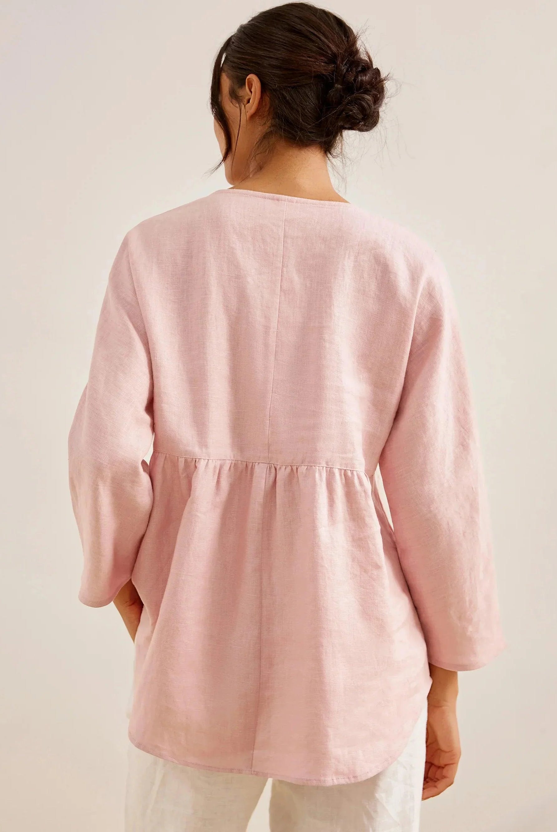 SITKA Linen Long-Sleeved Top - TOPS-Linen Blouses