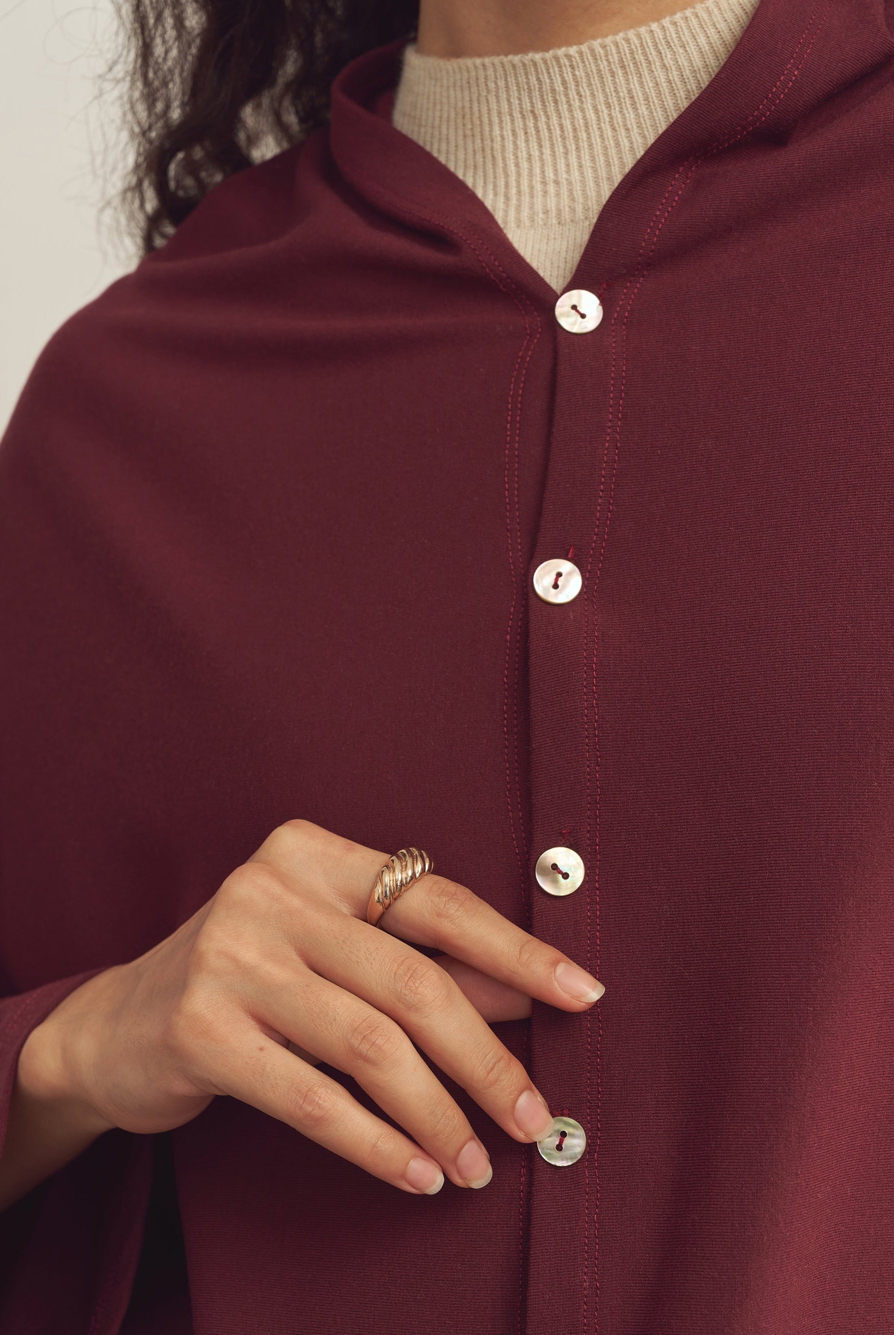 Merino Wool Multi-Cape With Button Scarf Shawl Stole Muffler Poncho