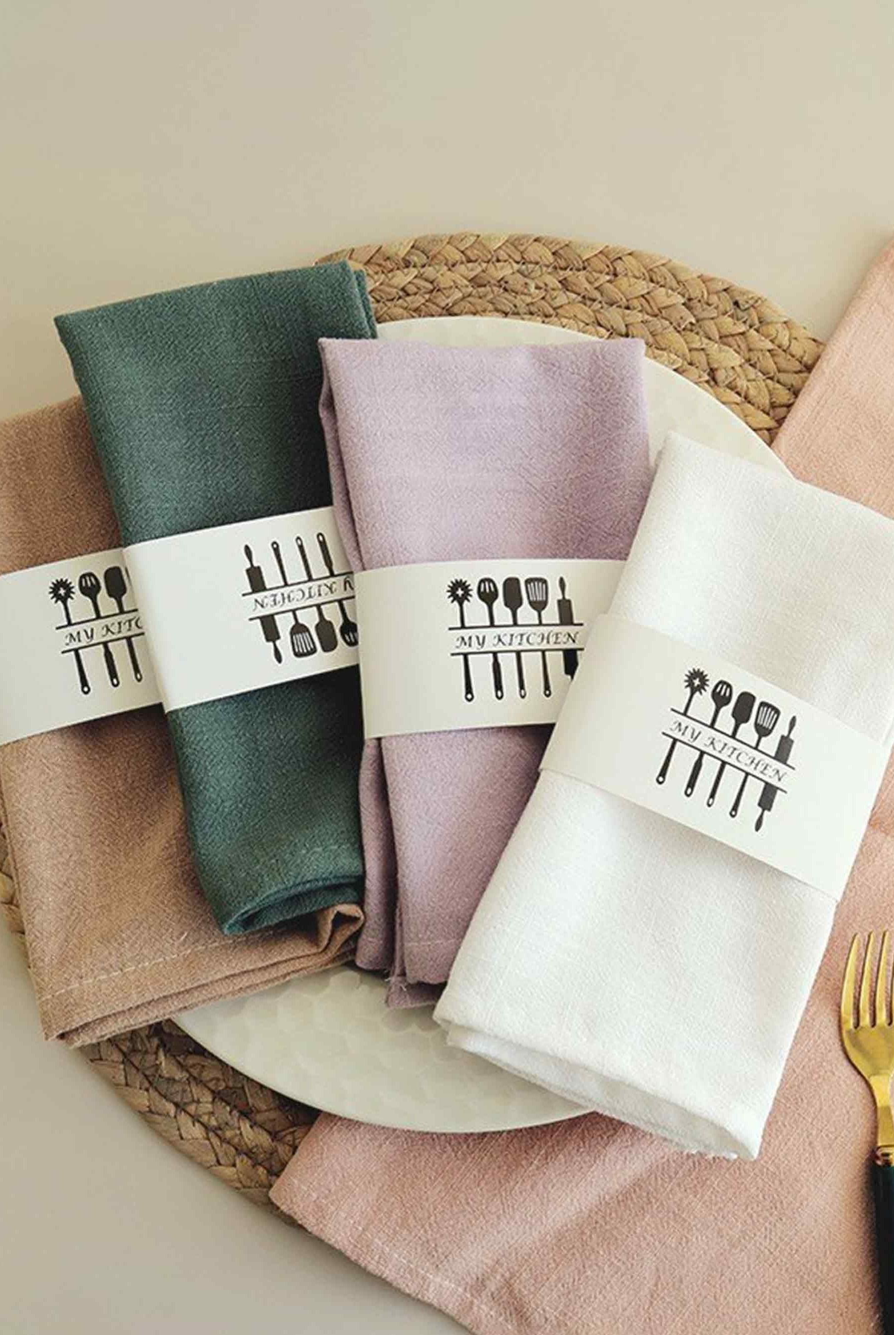 Cotton Linen Napkins Solid Color Placemats Tea Towels - ACCESSORIES-Others