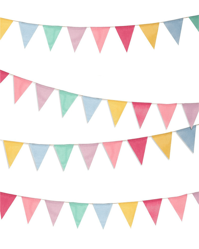 Sustainable Linen-Look Bunting Flags - One-Size - ACCESSORIES-Others
