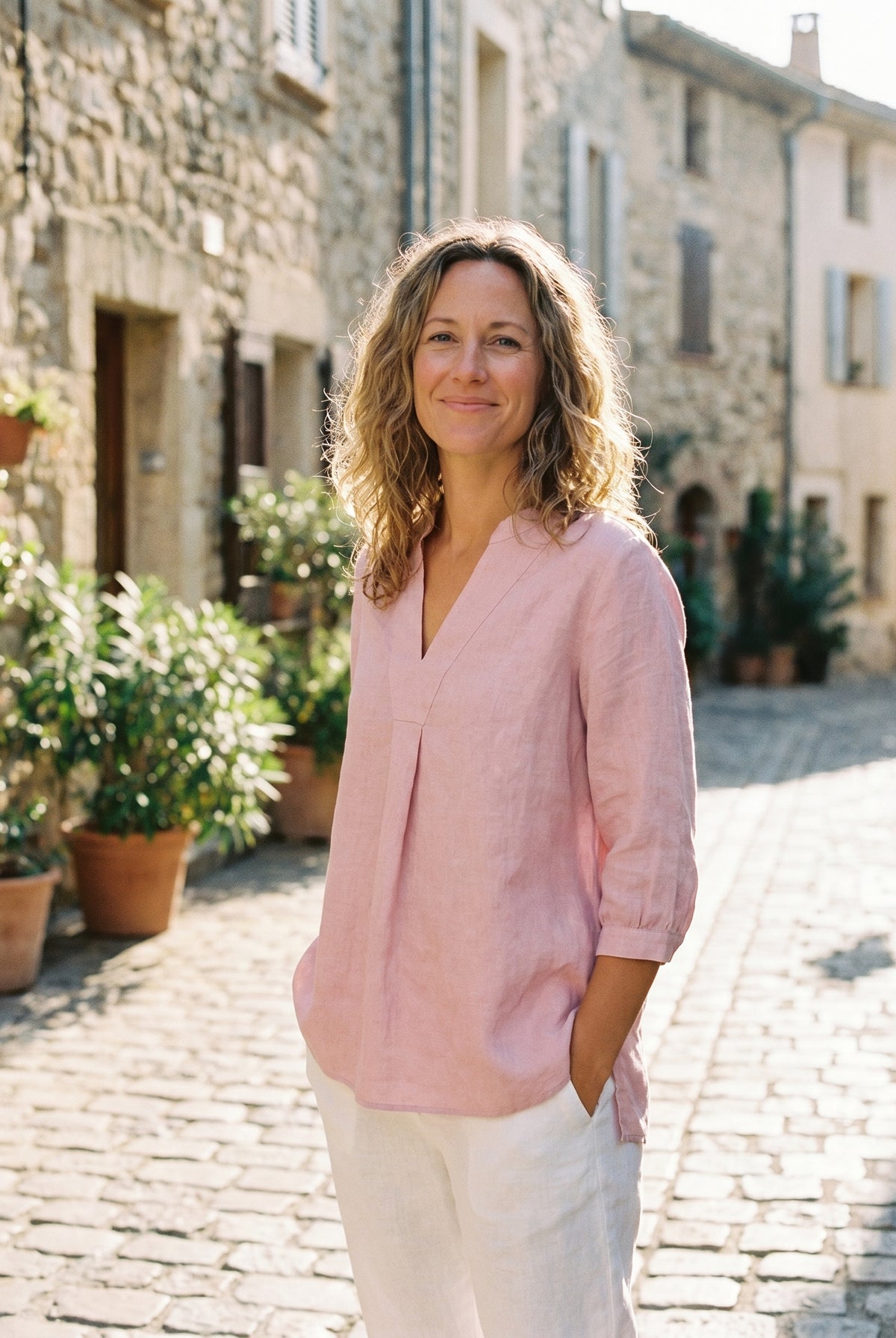 100% Linen Dress Shirt JOANNA by LINTICO for women