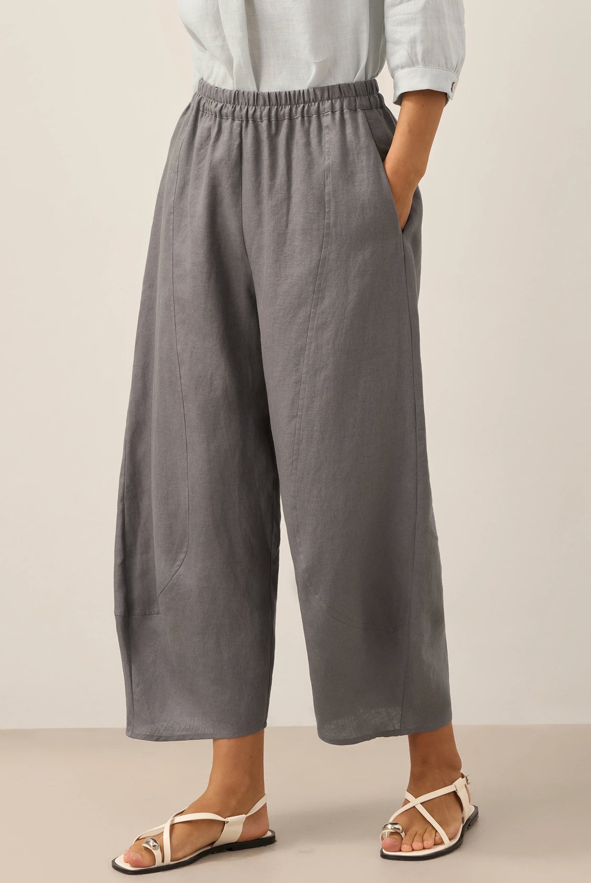 100% Linen Classic Ankle Pants ZOE by LINTICO for women
