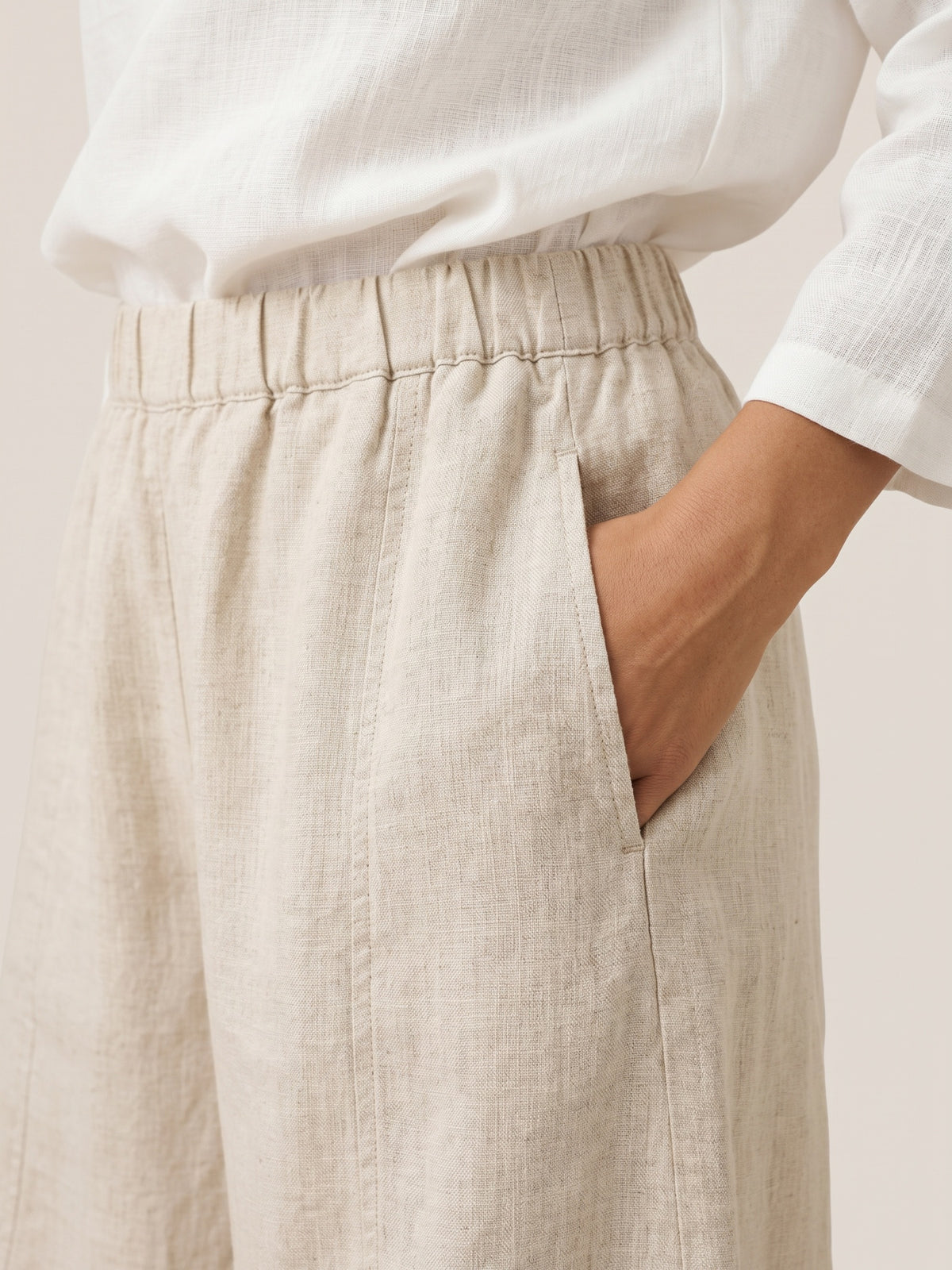 Pantalon cheville femme ZOE 100% lin, coupe classique, de LINTICO