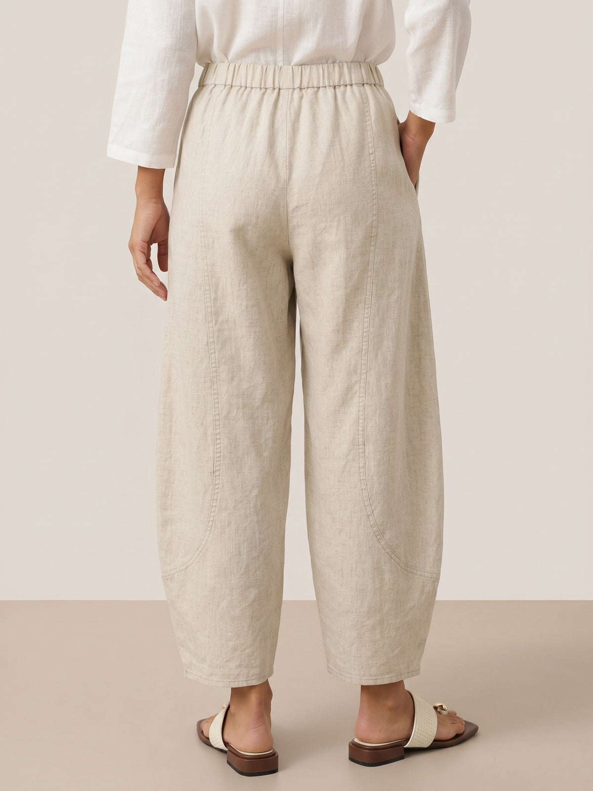 Pantalon cheville femme ZOE 100% lin, coupe classique, de LINTICO