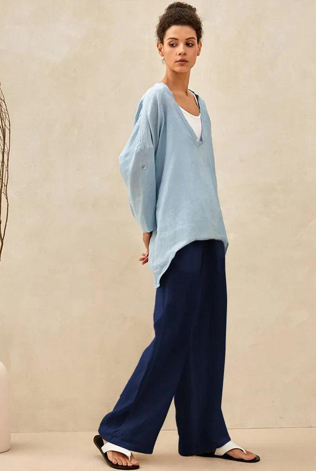 100% Linen Classic Pants LYON - BOTTOMS-Linen