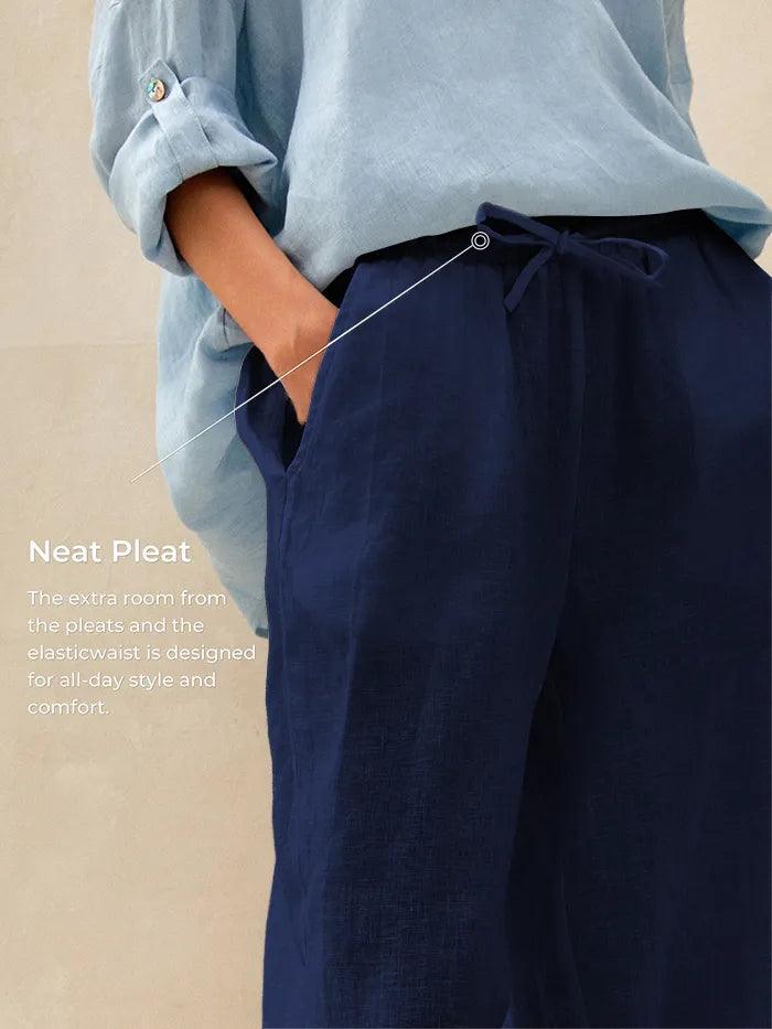 100% Linen Classic Pants LYON - BOTTOMS-Linen