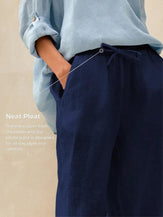 100% Linen Classic Pants LYON - BOTTOMS-Linen