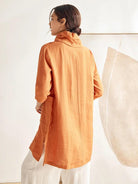 100% Linen Cowl Neck Oversized Tunic ELEANOR - TOPS-Linen Tunics