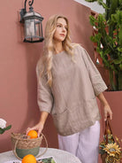 100% Linen Loose Long Shirt LILY - TOPS-Linen Tunics