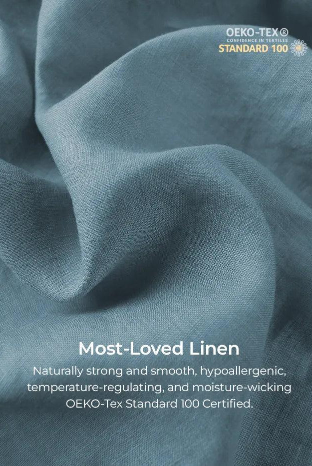 100% Linen Side-Tie Button-Back Boxy Top ELSIE - TOPS-Linen Blouses