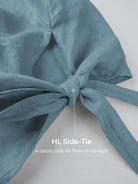 100% Linen Side-Tie Button-Back Boxy Top ELSIE - TOPS-Linen Blouses