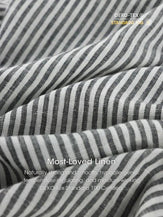 100% Linen Striped Elastic-Waist Midi Dress ARIA - DRESSES-Linen