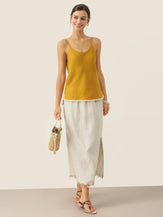100% Linen Beaded Hem Camisole Bree by LINTICO for women