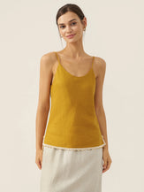100% Linen Beaded Hem Camisole Bree by LINTICO for women