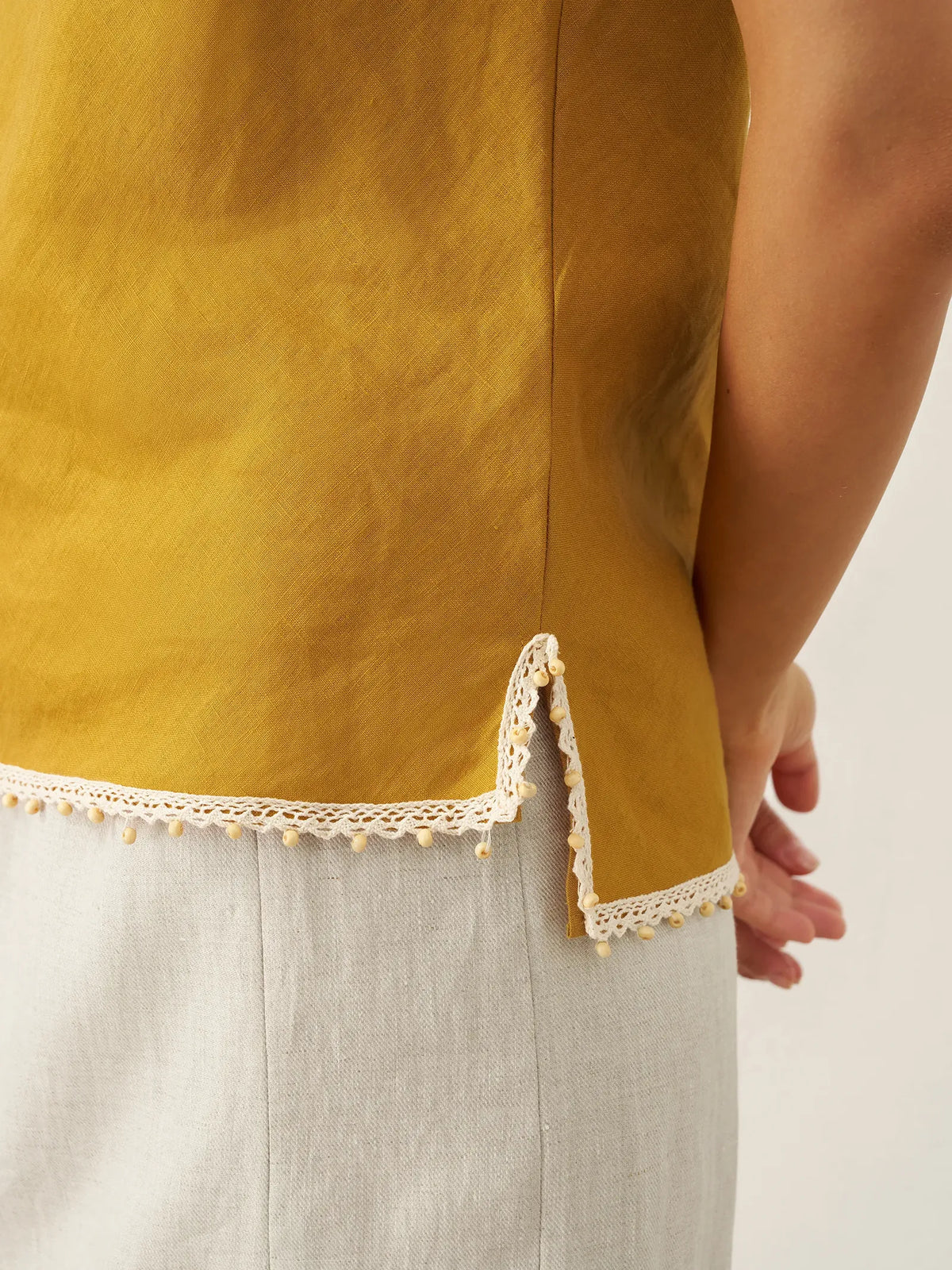 100% Linen Beaded Hem Camisole Bree by LINTICO for women