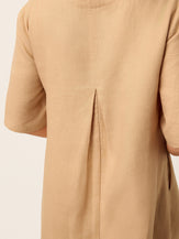 100% Linen Side-Gathered Bow Midi Dress ESMERALDA by LINTICO for women