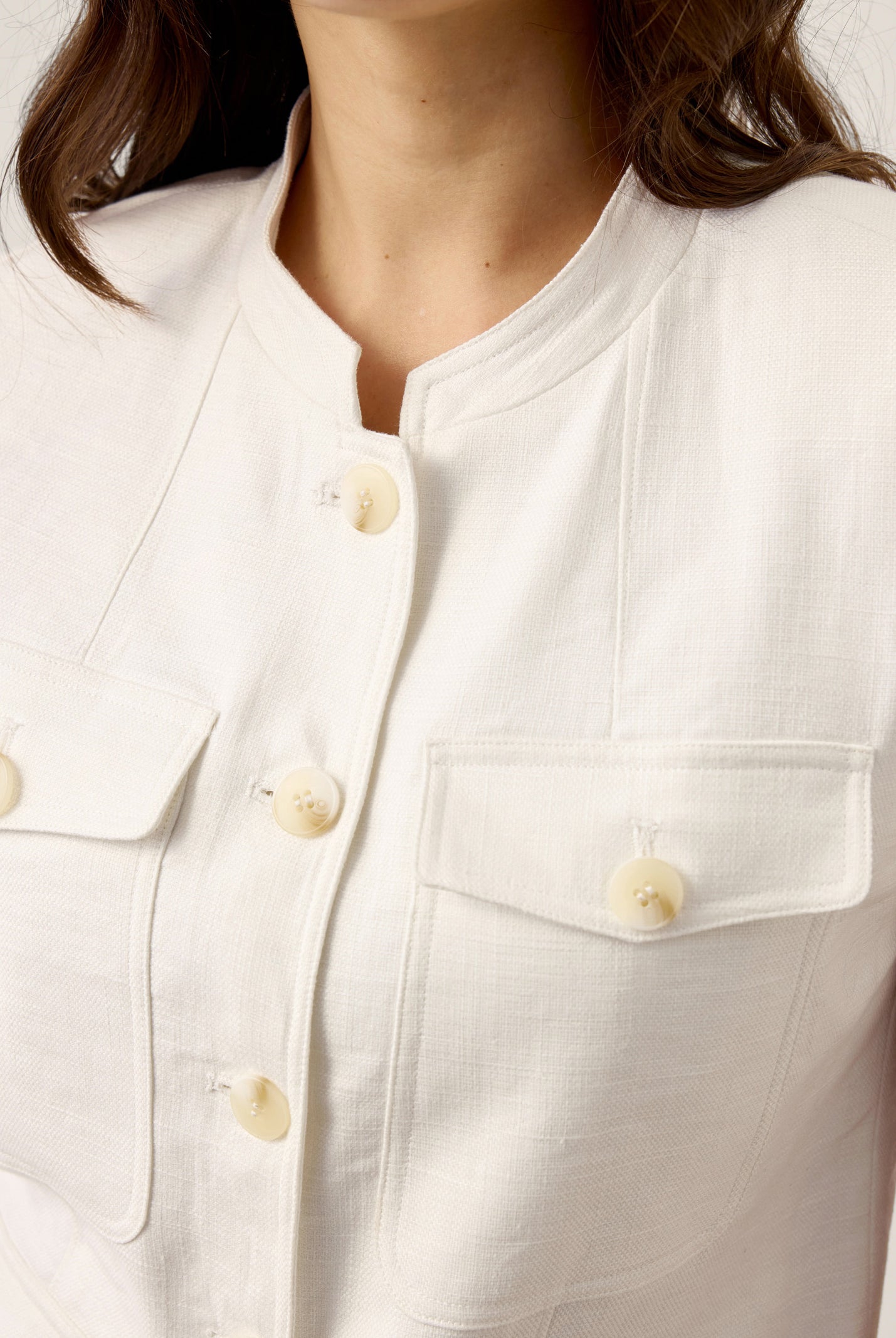 Linen Four-Pocket Tailored Sleeveless Vest COSIMA by LINTICO for women