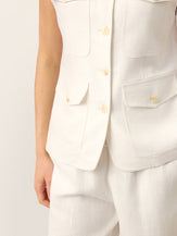 Linen Four-Pocket Tailored Sleeveless Vest COSIMA by LINTICO for women