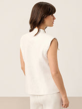 Linen Four-Pocket Tailored Sleeveless Vest COSIMA by LINTICO for women