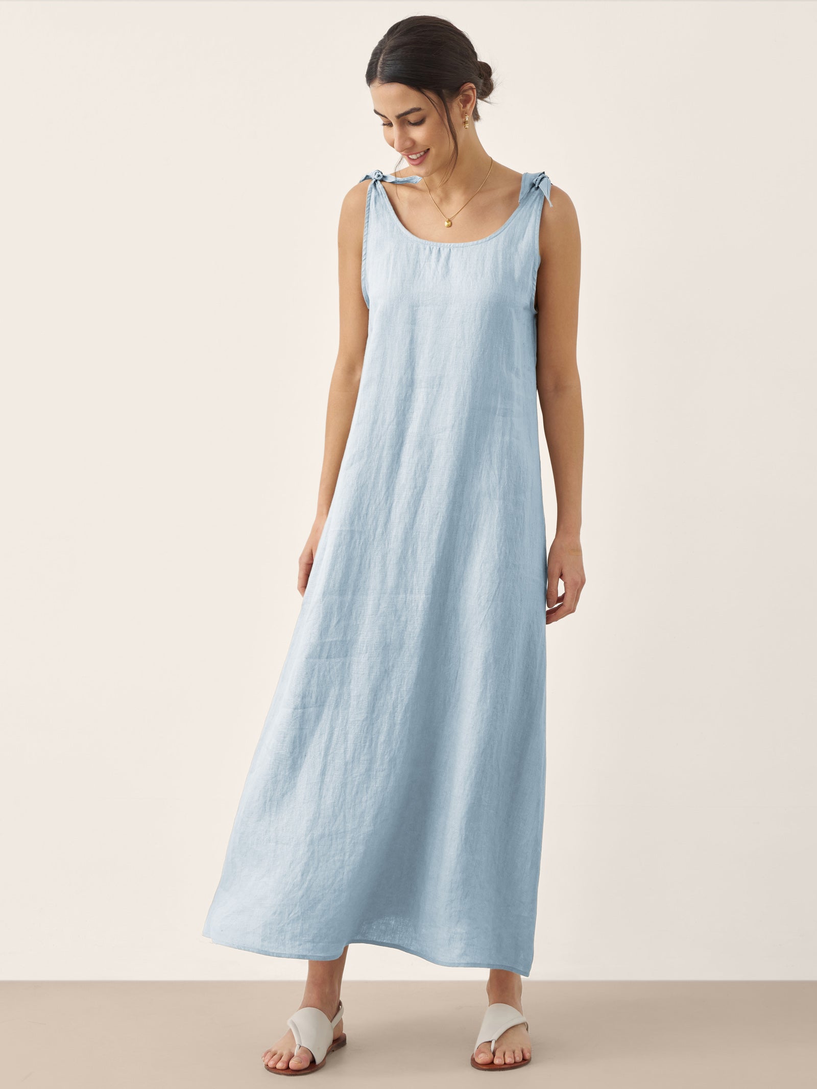 100% Linen Camisole Dress QEARL by LINTICO for women