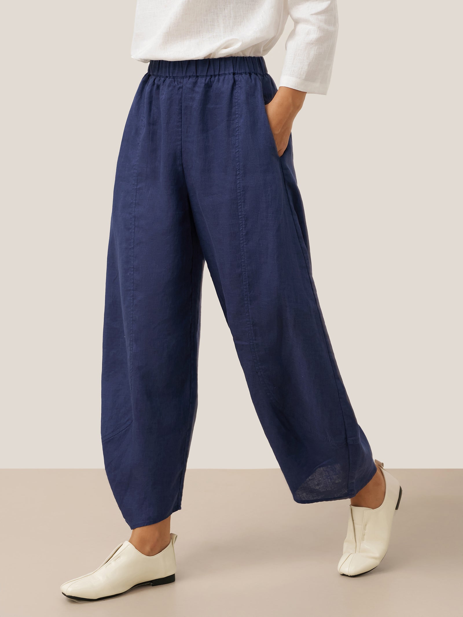 100% Linen Classic Ankle Pants ZOE by LINTICO for women
