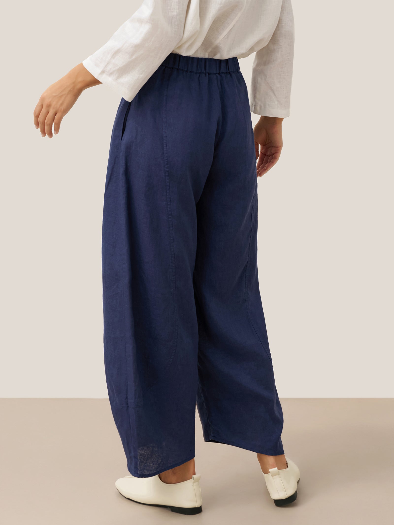 100% Linen Classic Ankle Pants ZOE by LINTICO for women