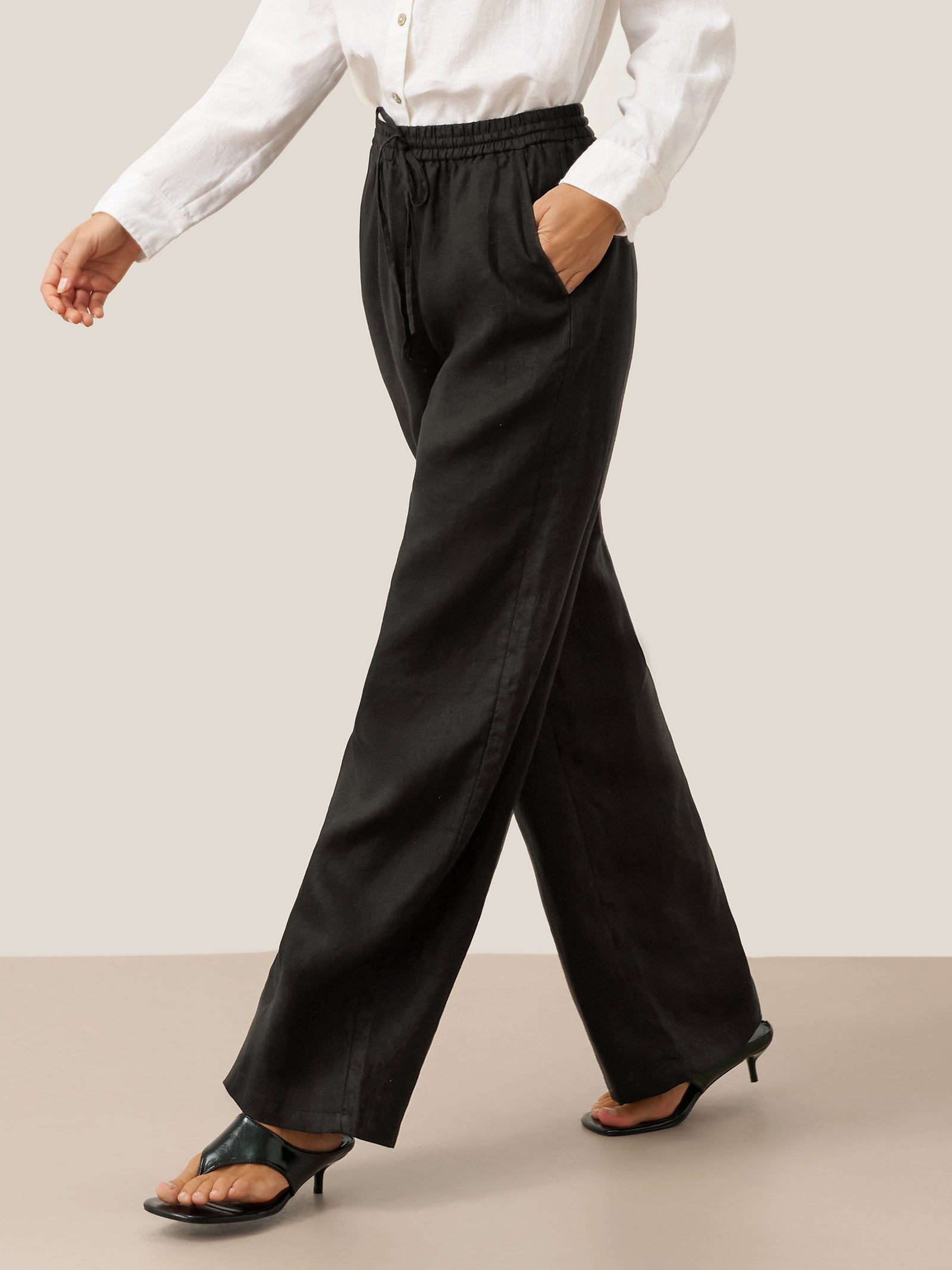 100% Linen Classic Pants LYON by LINTICO for women