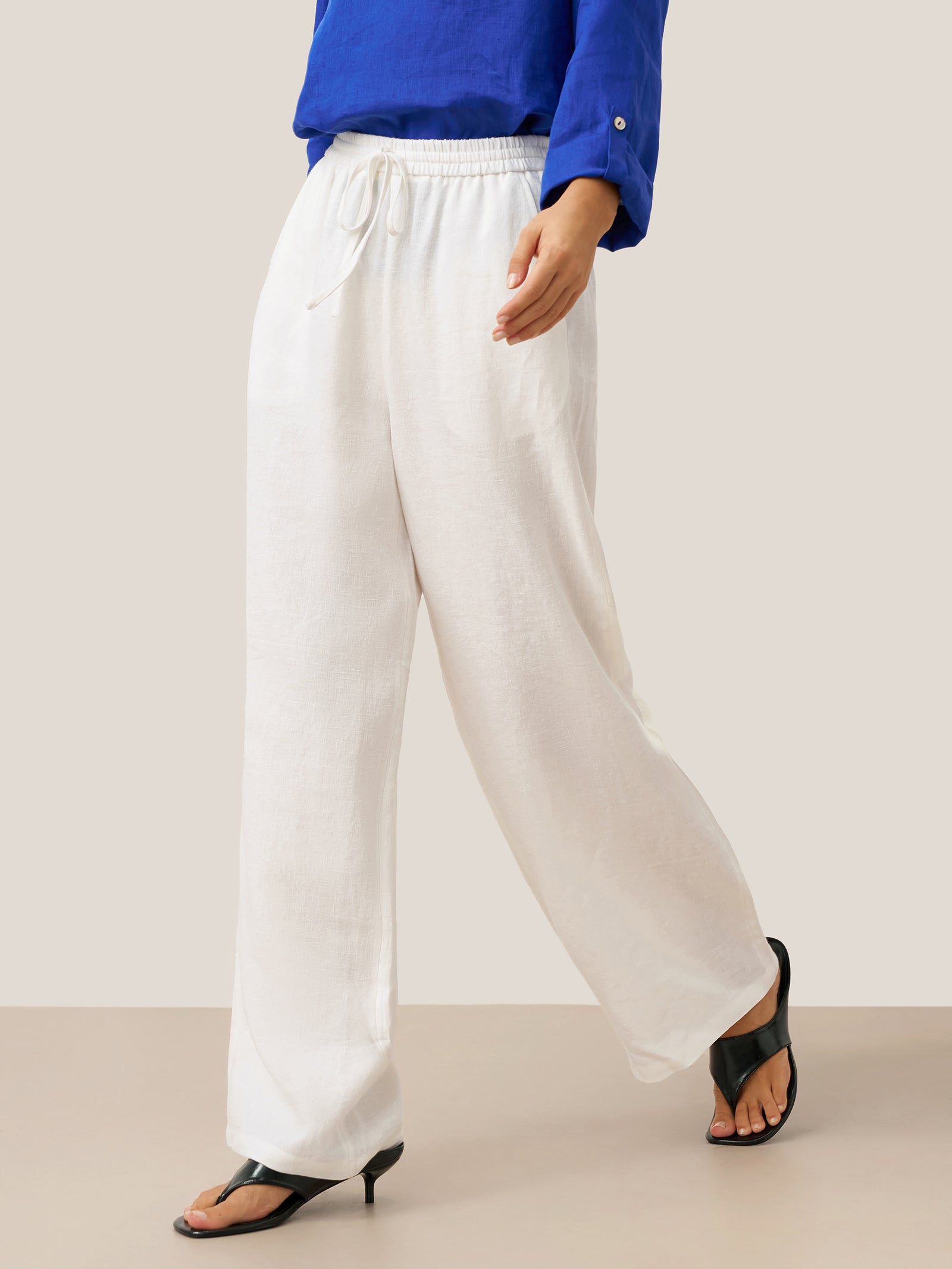 100% Linen Classic Pants LYON by LINTICO for women