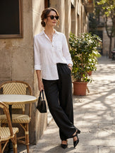 100% Linen Classic Pants LYON by LINTICO for women